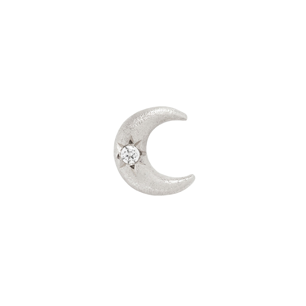 Moonshine Satin Threadless End with CZ