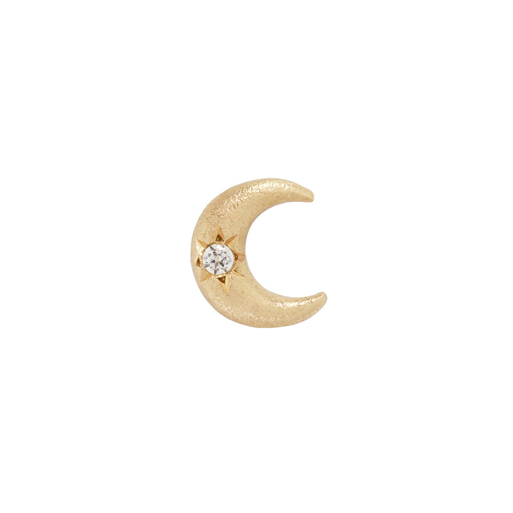 Moonshine Satin Threadless End with CZ