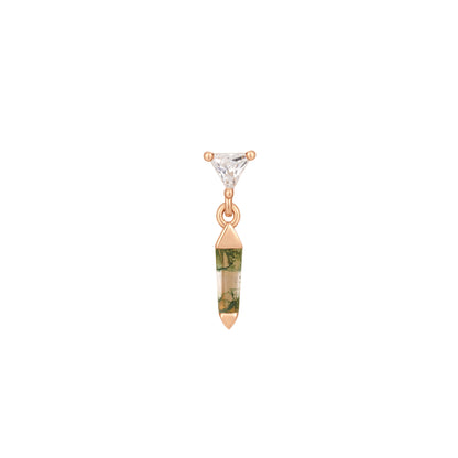 Savvy Threadless End with Moss Agate