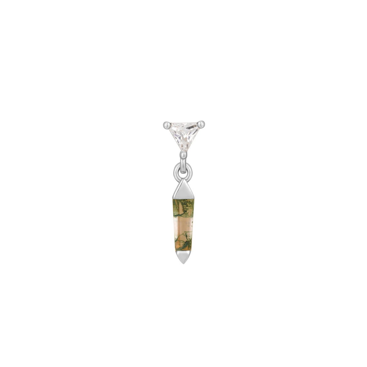 Savvy Threadless End with Moss Agate