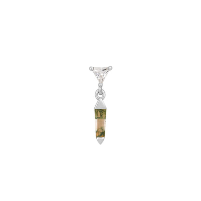 Savvy Threadless End with Moss Agate