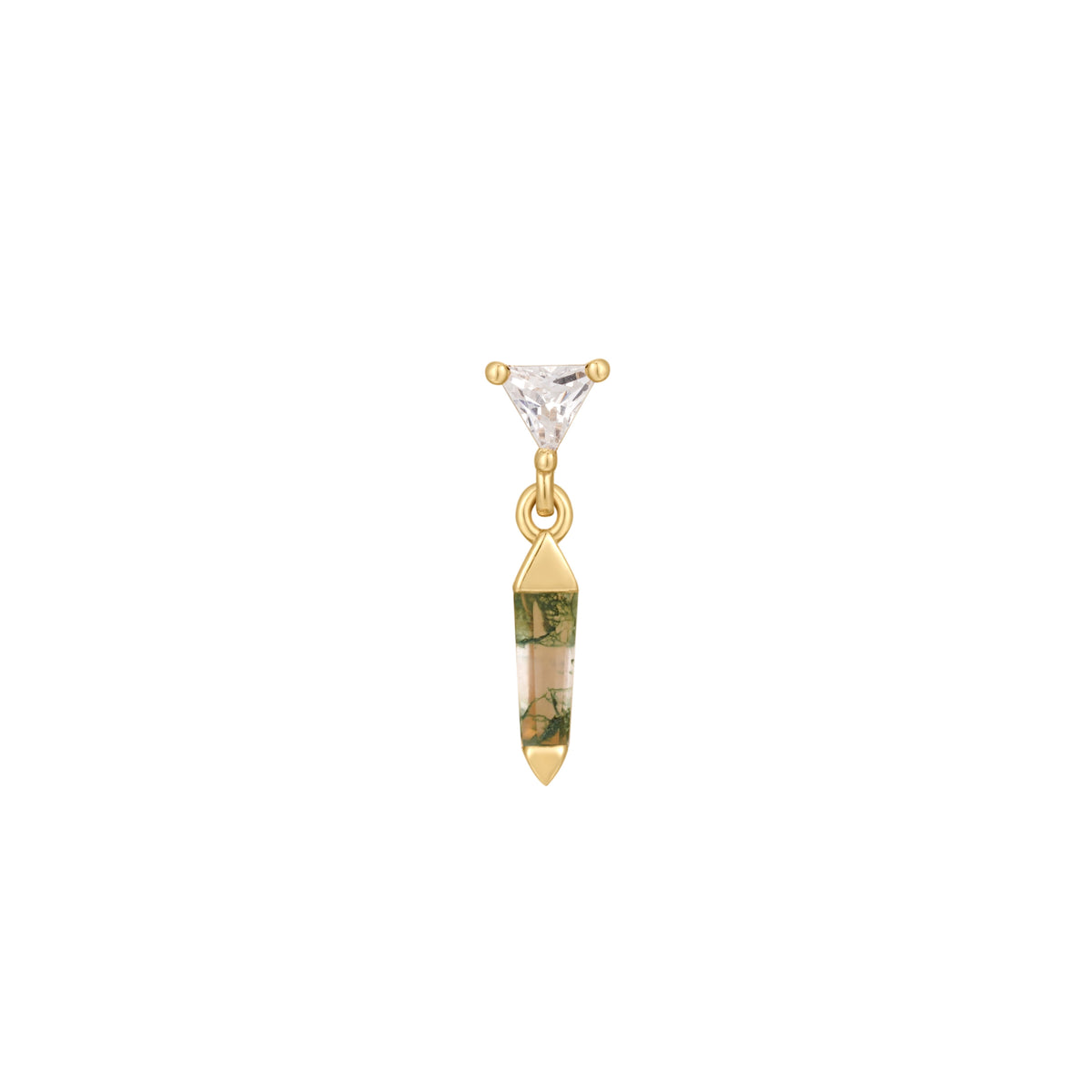 Savvy Threadless End with Moss Agate