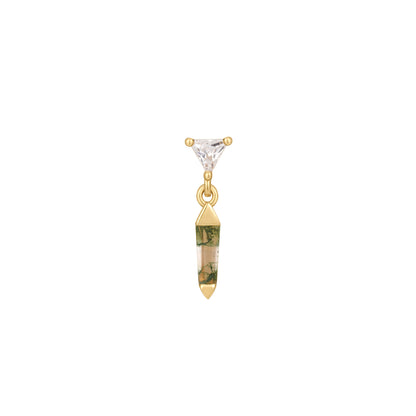 Savvy Threadless End with Moss Agate