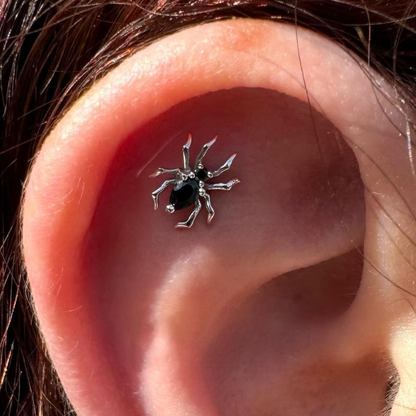 Arachne Threadless End with Black Spinel