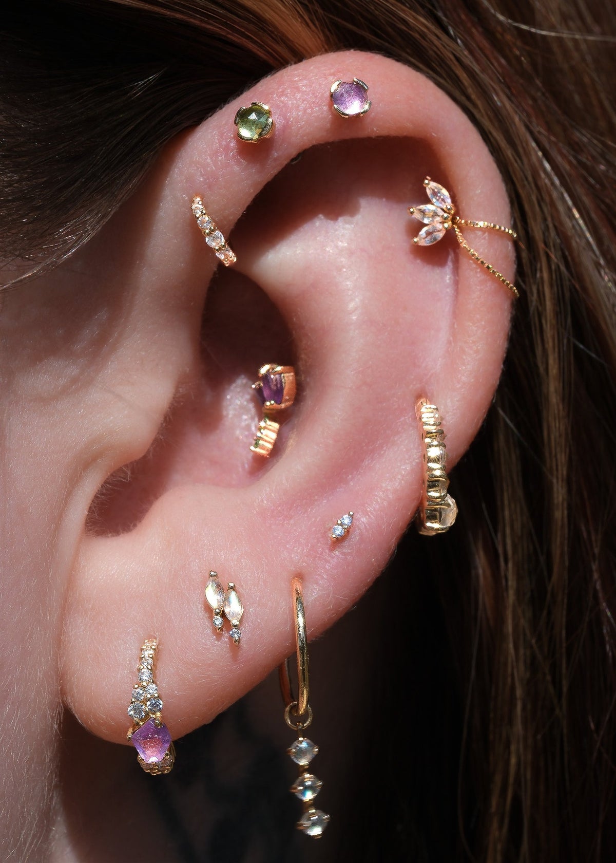 Moet Mini Threadless End with Rainbow Moonstone