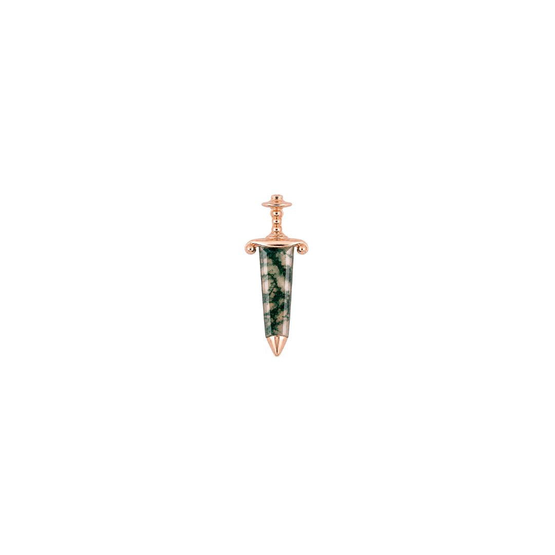 Spellbound Threadless End with Moss Agate