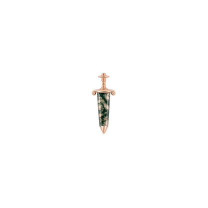 Spellbound Threadless End with Moss Agate