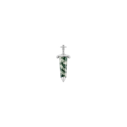 Spellbound Threadless End with Moss Agate