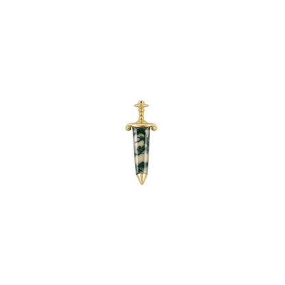 Spellbound Threadless End with Moss Agate
