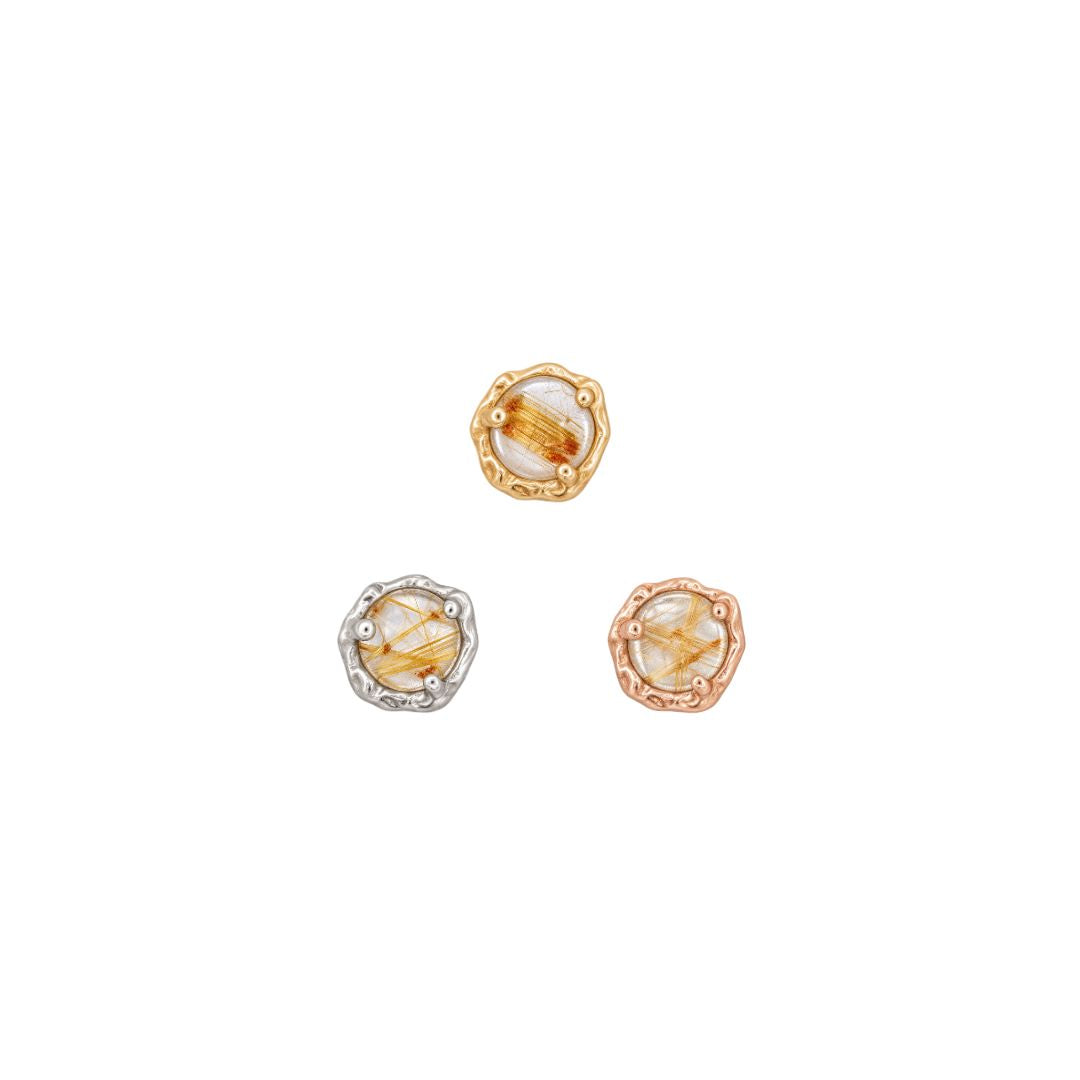 Spirit Threadless End with Rutilated Quartz