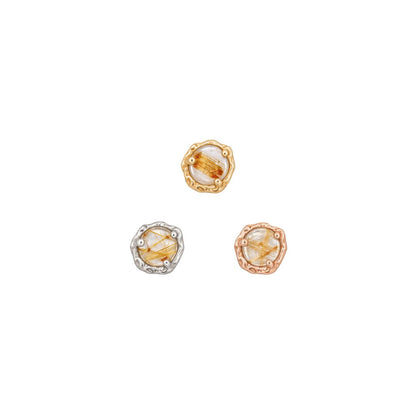 Spirit Threadless End with Rutilated Quartz