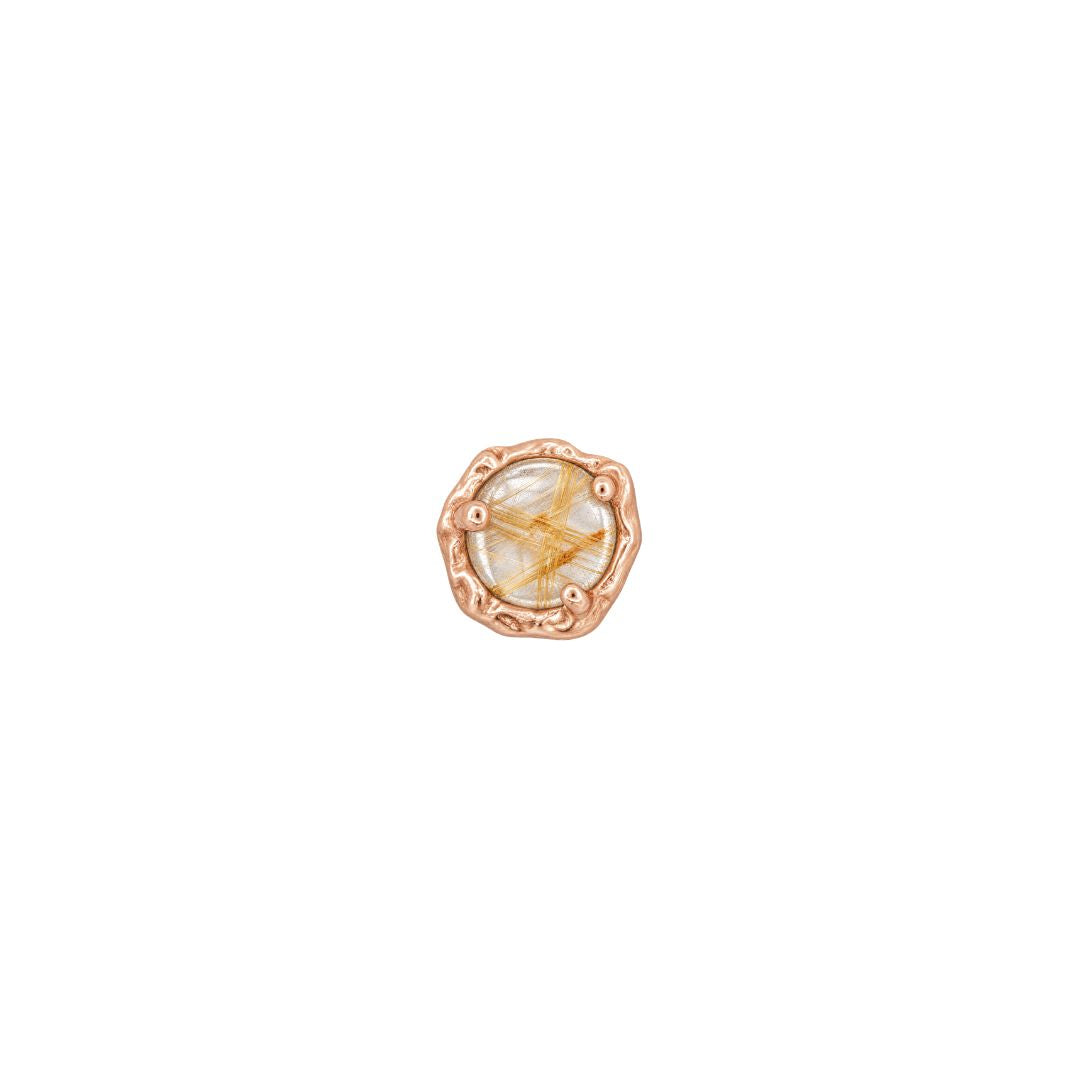 Spirit Threadless End with Rutilated Quartz