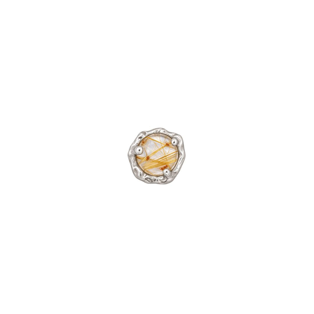 Spirit Threadless End with Rutilated Quartz