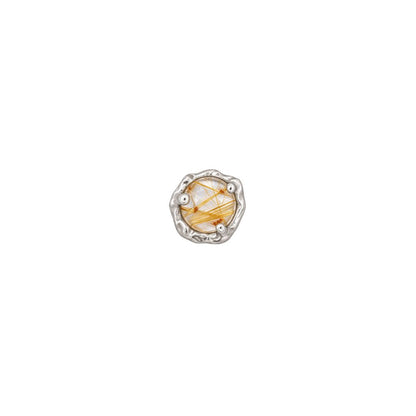 Spirit Threadless End with Rutilated Quartz
