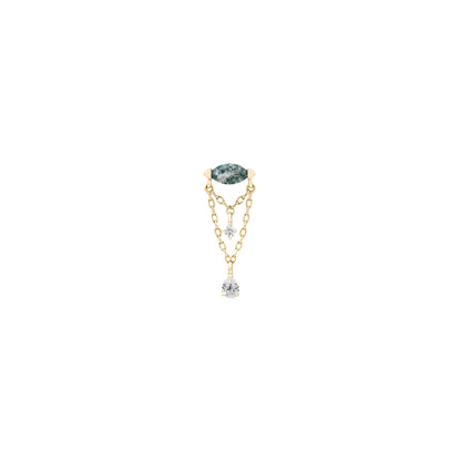 Saint Vincent Threadless End with Moss Agate