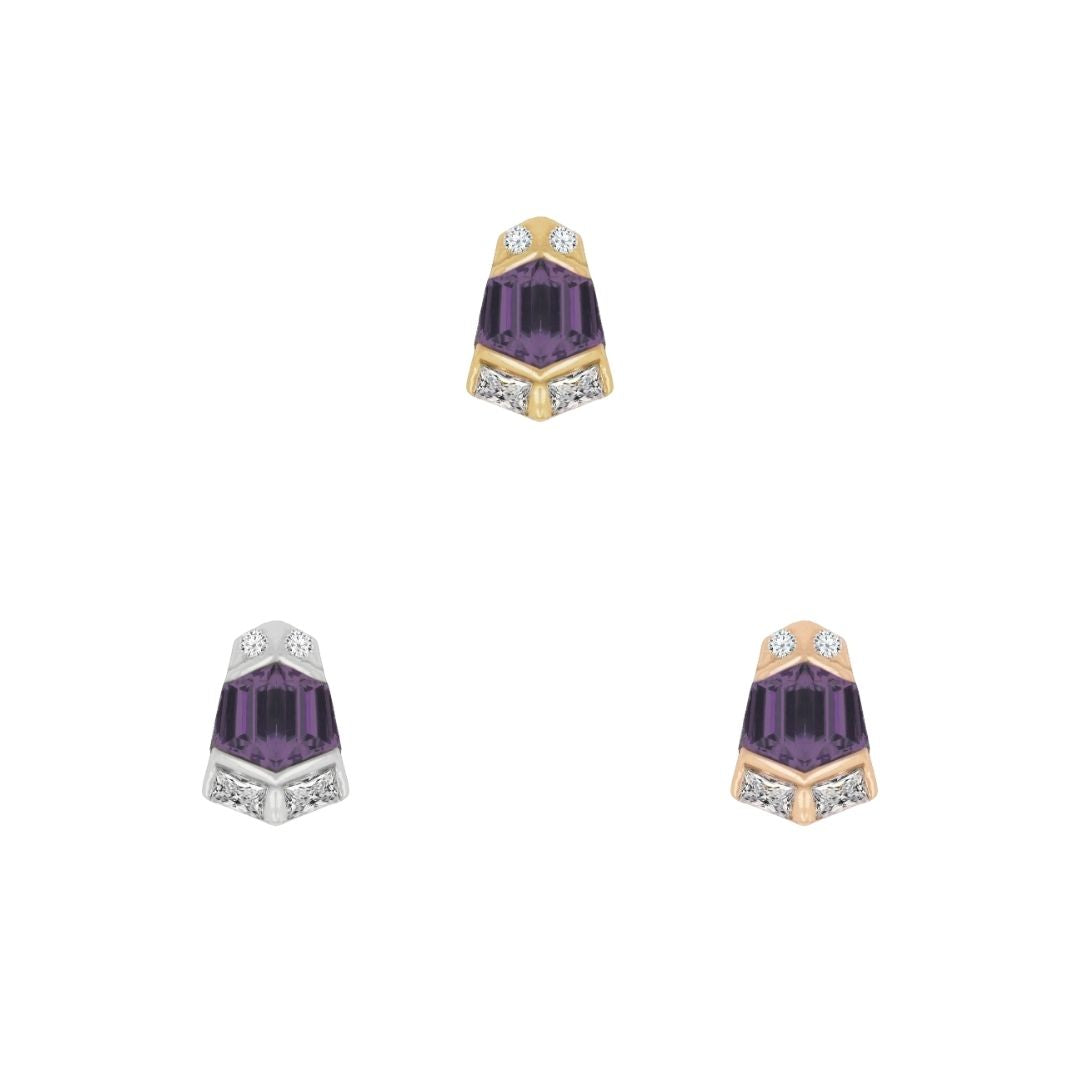 Vera Threadless End with Amethyst