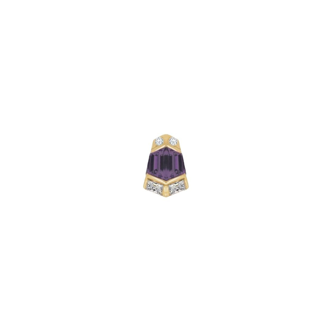 Vera Threadless End with Amethyst