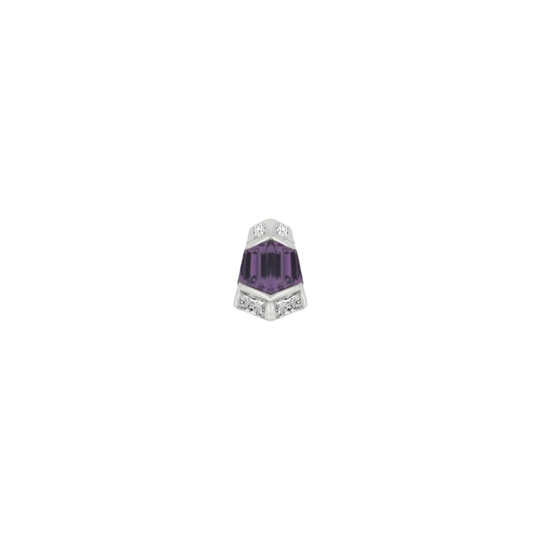 Vera Threadless End with Amethyst