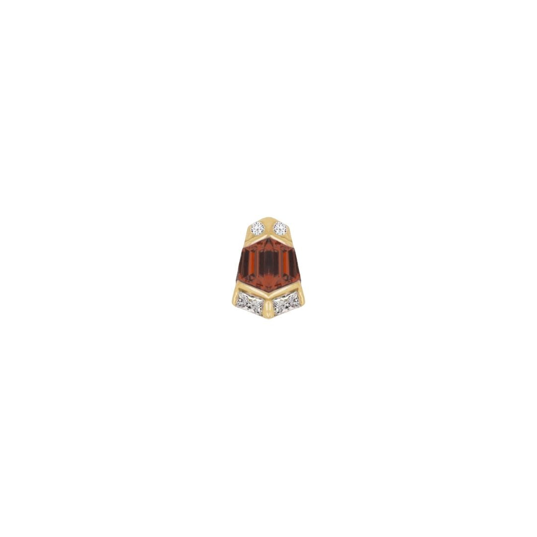Vera Threadless End with Garnet