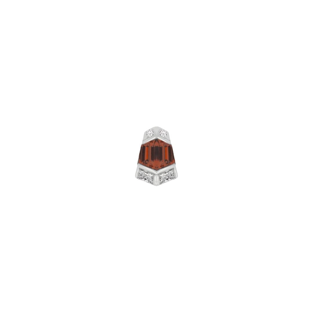 Vera Threadless End with Garnet