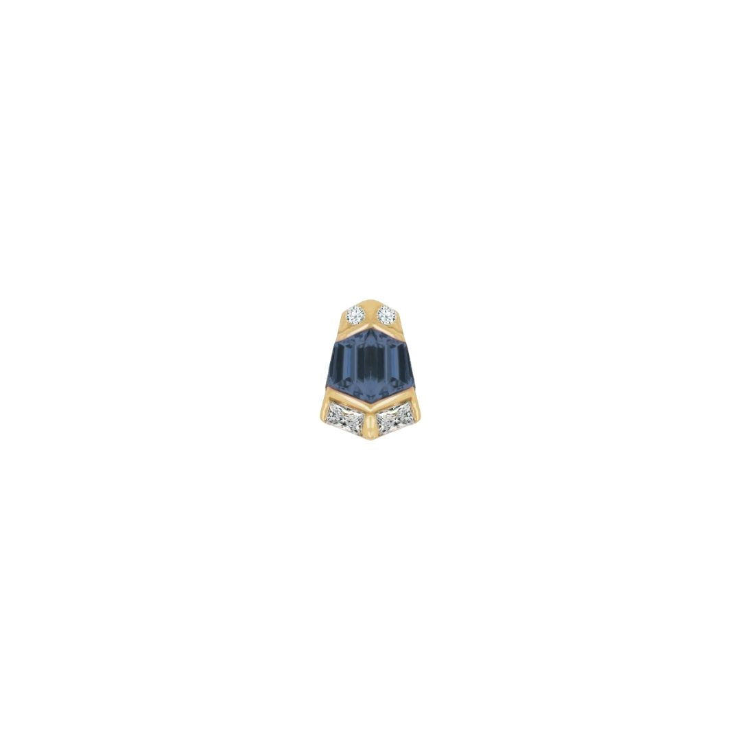 Vera Threadless End with London Blue Topaz