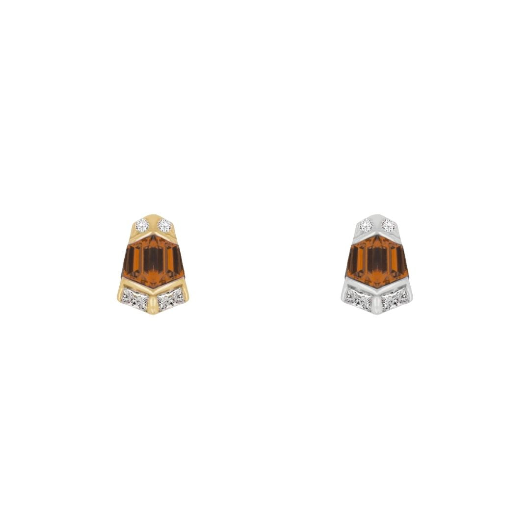 Vera Threadless End with Orange Garnet