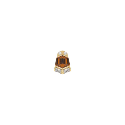 Vera Threadless End with Orange Garnet