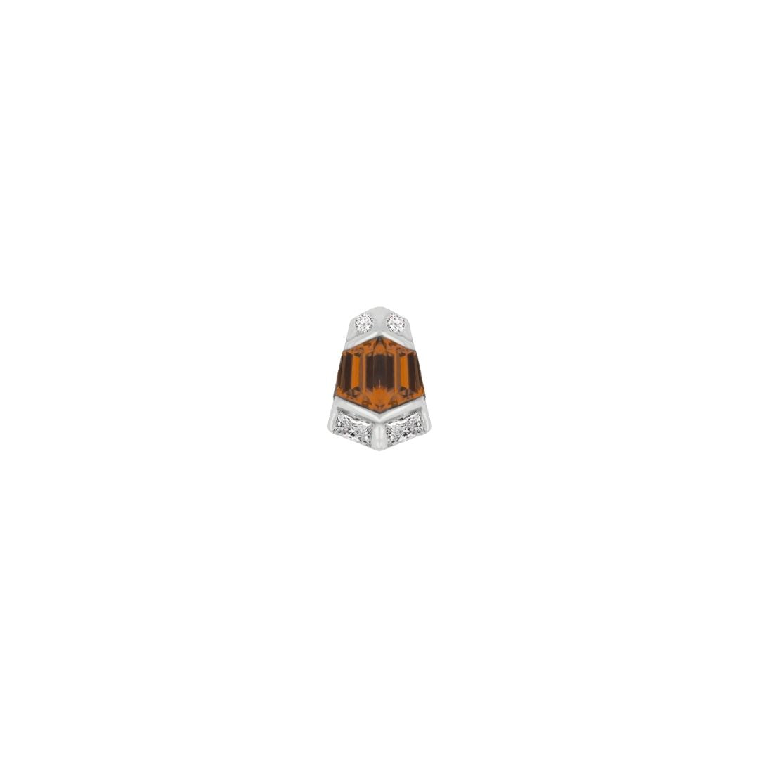 Vera Threadless End with Orange Garnet
