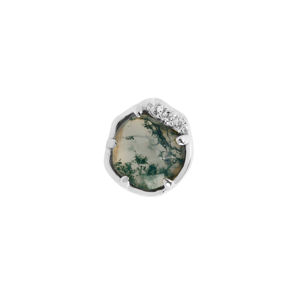 Vision Threadless End with Moss Agate