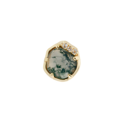 Vision Threadless End with Moss Agate