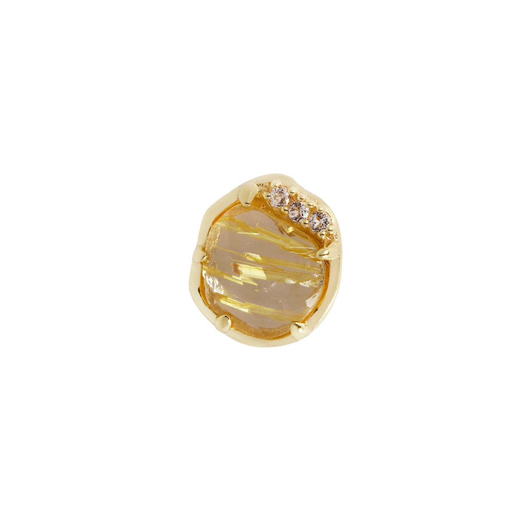 Vision Threadless End with Rutilated Quartz