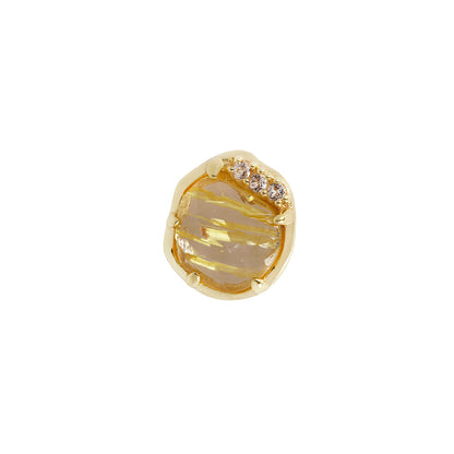 Vision Threadless End with Rutilated Quartz