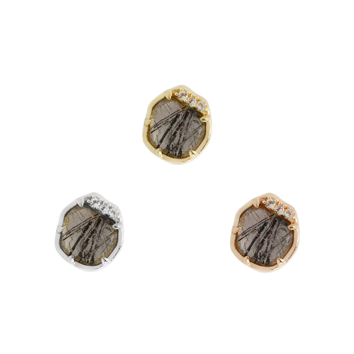 Vision Threadless End with Tourmalinated Quartz