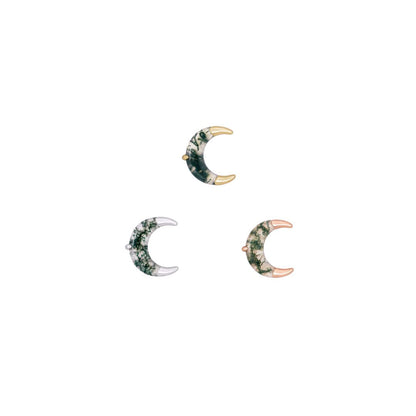 Witching Hour Threadless End with Moss Agate