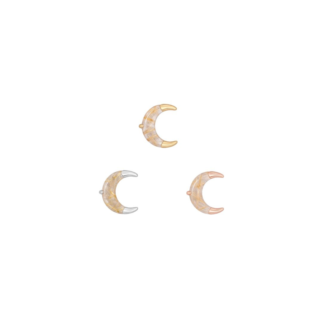 Witching Hour Threadless End with Rutilated Quartz