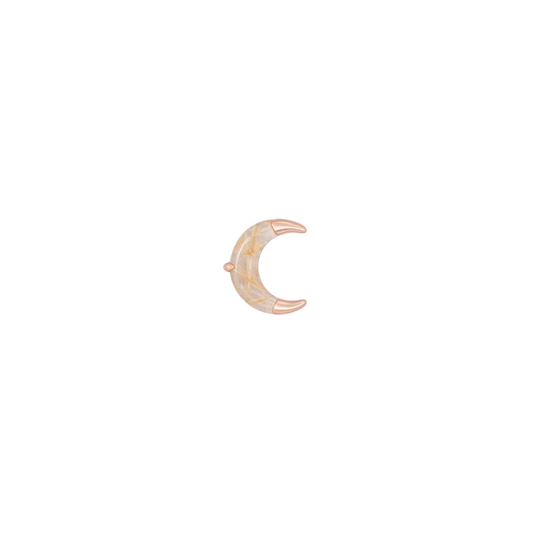 Witching Hour Threadless End with Rutilated Quartz