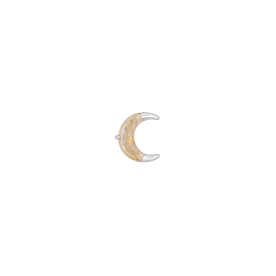 Witching Hour Threadless End with Rutilated Quartz