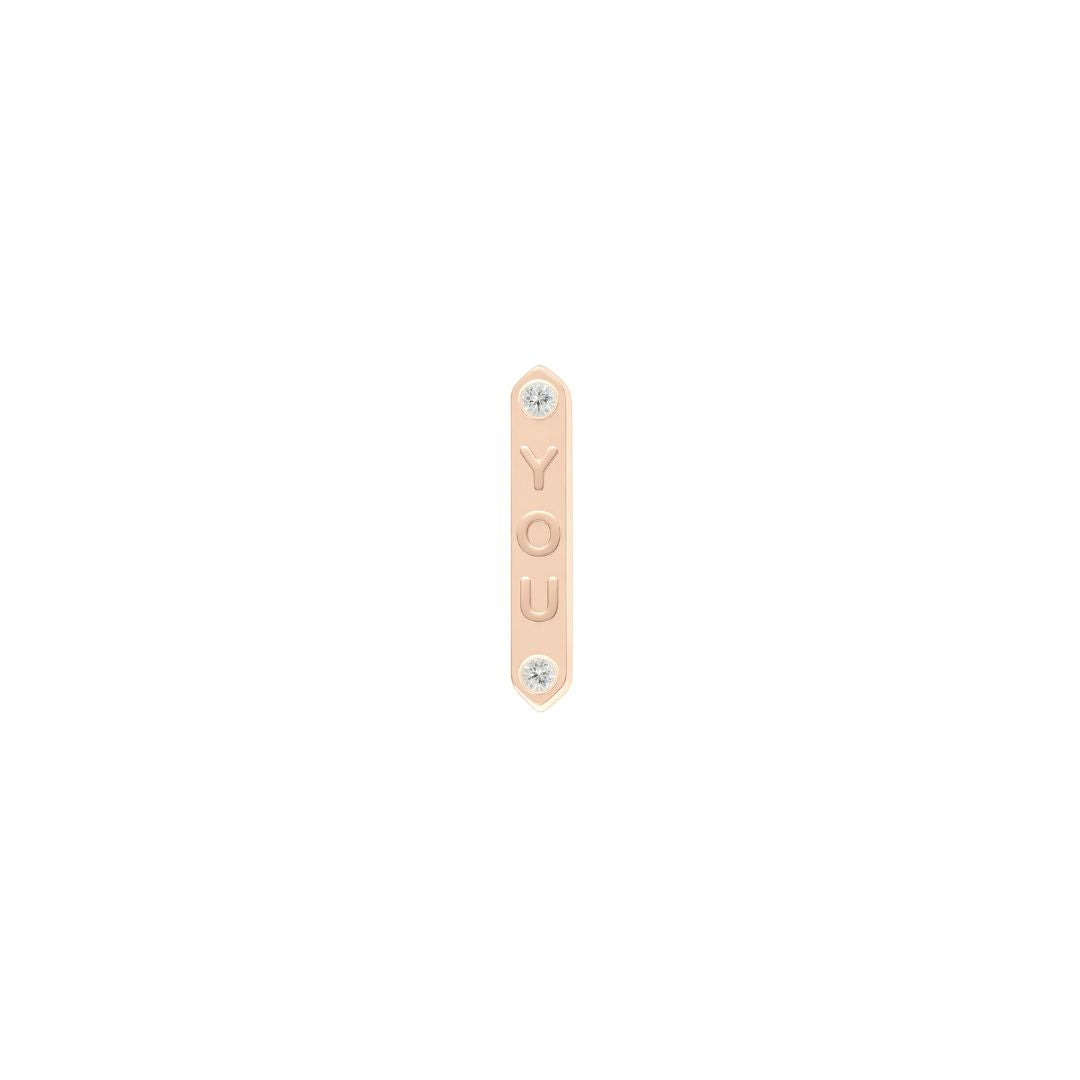 "YOU" Threadless End with Diamond