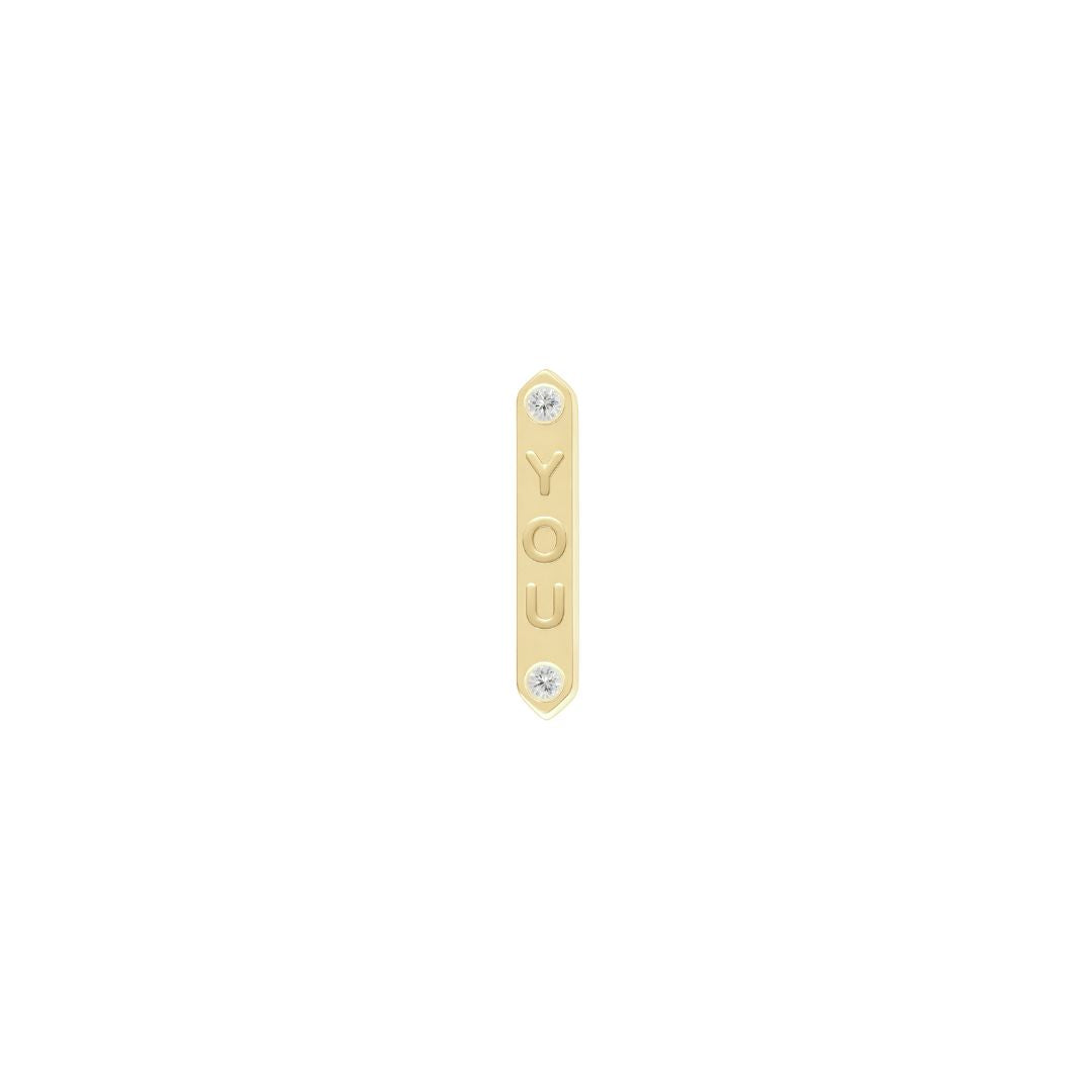"YOU" Threadless End with Diamond