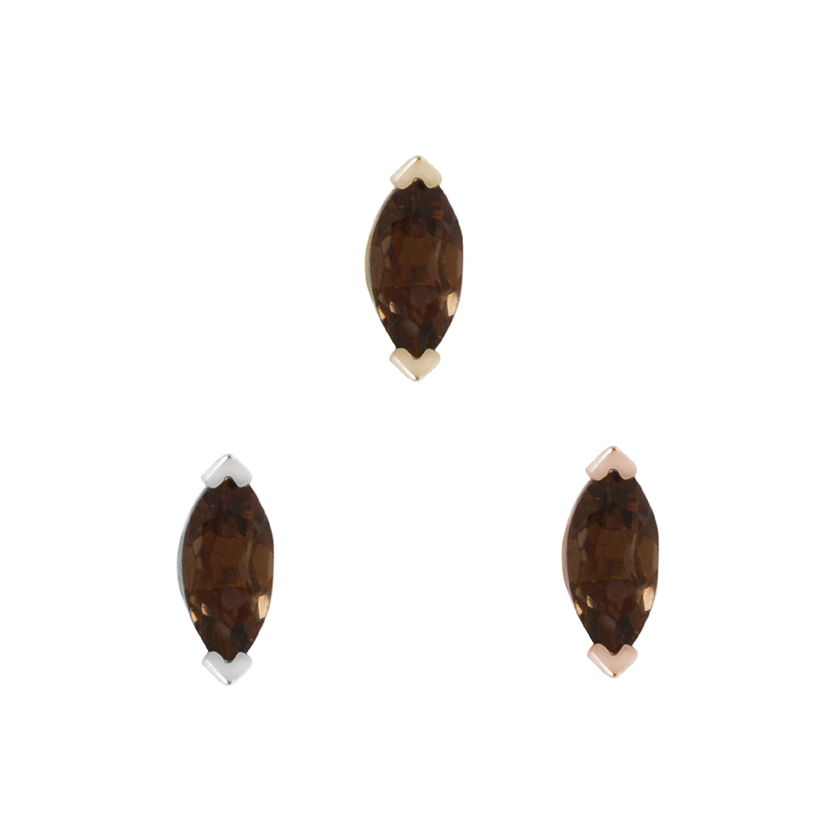 Zuri Threadless End with Smoky Quartz