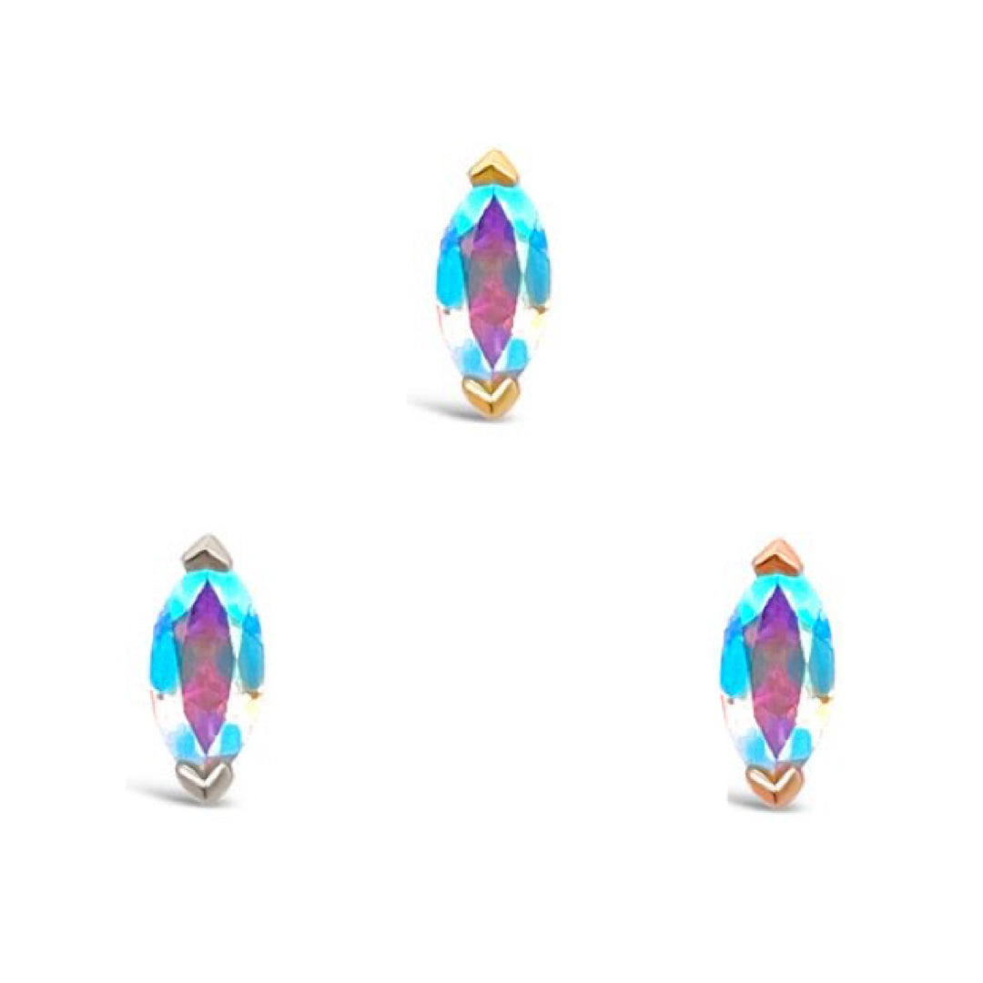 Zuri Threadless End with Mercury Mist Topaz