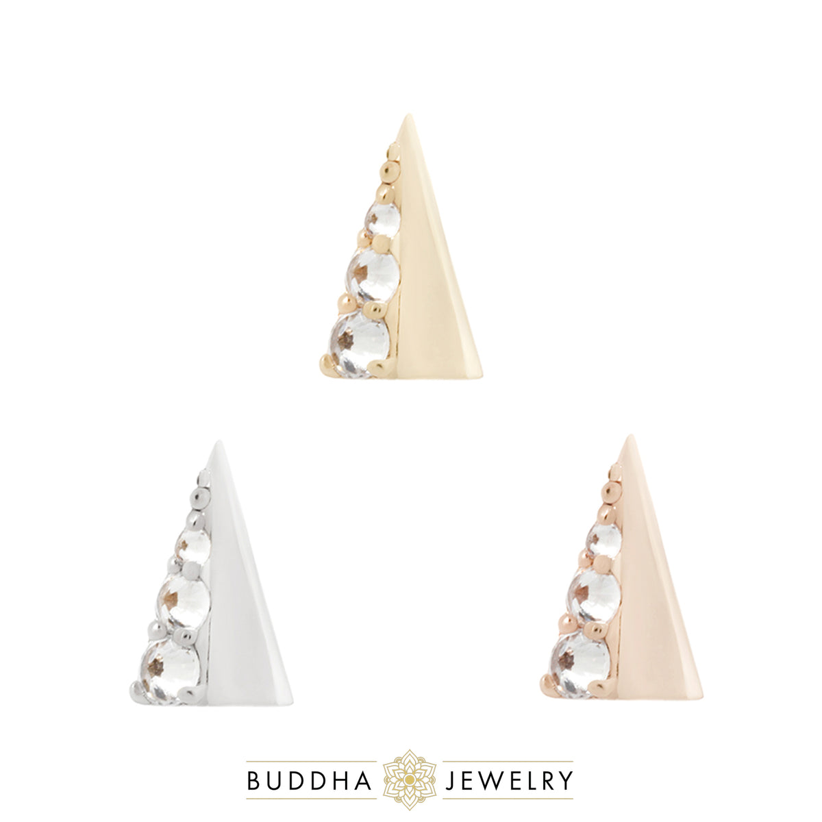 Lux Spike Threadless End with Reverse Set CZ
