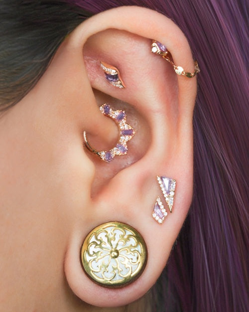 Intrigue Threadless End with Amethyst