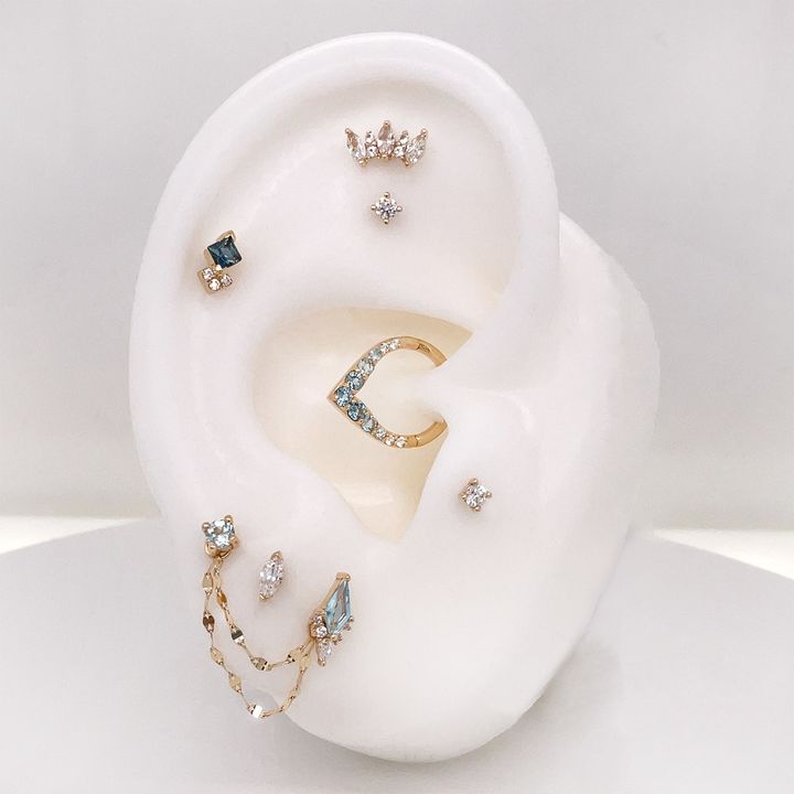 Prong Gem Threadless End with Apatite