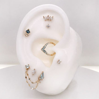 Prong Gem Threadless End with Apatite