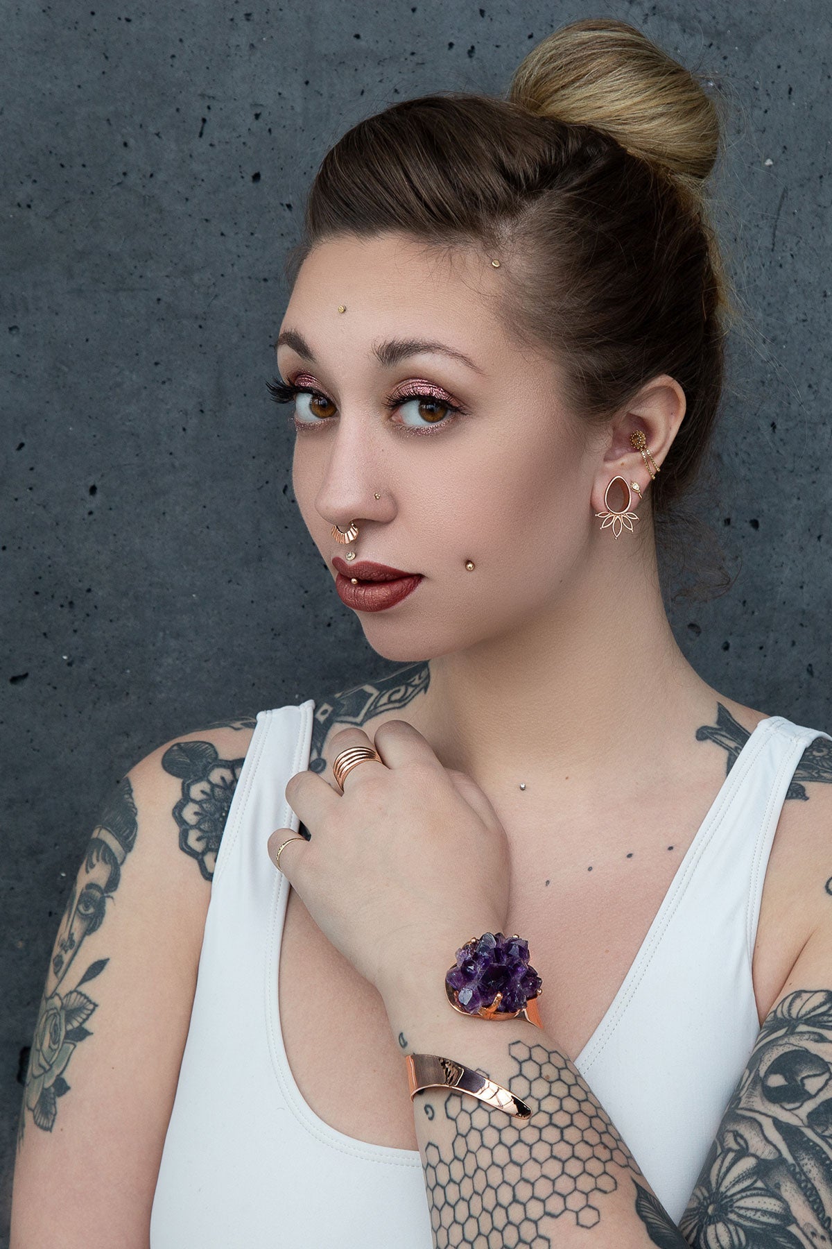 Marquise Eyelets - Rose Gold Plated
