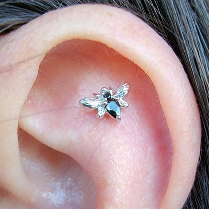 Bee Chic Threadless End with Black Spinel