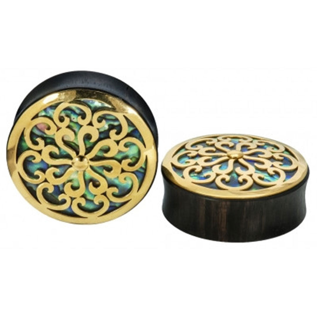Idol Plugs - Abalone - Yellow Gold Plated