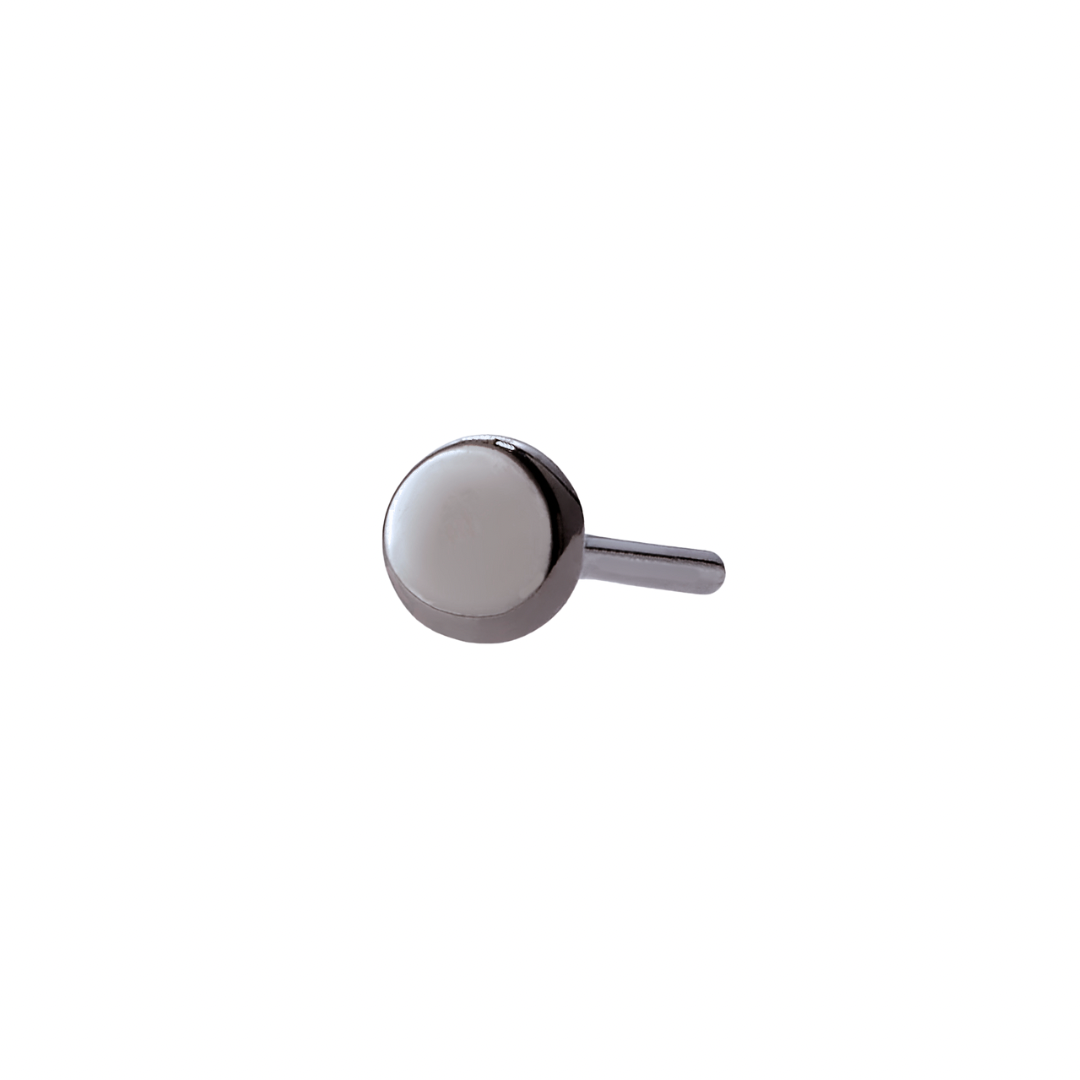 Disk High Polish Black Rhodium Threadless End