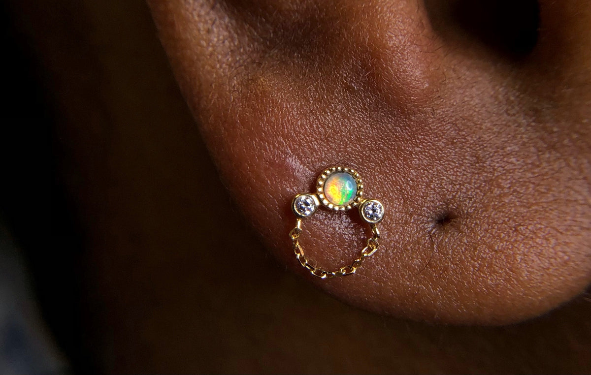 Halston Threadless End with Opal